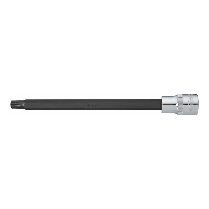 VIGOR Innenvierkant Antrieb 12,5 = 1/2 Zoll TX Schraubendreher-Einsatz Innen TX Profil V2180 Vierkant hohl 12,5 mm (1/2 Zoll) Innen TX Profil T 45 Gesamtlänge: 200 mm