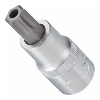 VIGOR Innenvierkant Antrieb 12,5 = 1/2 Zoll TX Schraubendreher-Einsatz Tamper-Resistant TX Profil V2200 Vierkant hohl 12,5 mm (1/2 Zoll) Innen TX Profil T 55 H Gesamtlänge: 55 mm