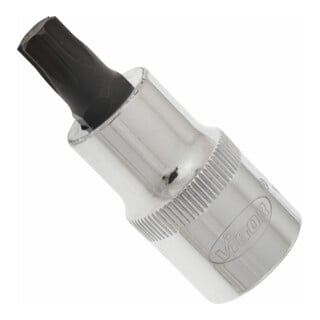 VIGOR Innenvierkant Antrieb 12,5 = 1/2 Zoll TX Schraubendreher-Einsatz Innen TX Profil V2157 Vierkant hohl 12,5 mm (1/2 Zoll) Innen TX Profil T 50 Gesamtlänge: 55 mm