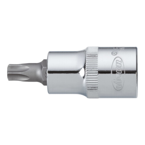 VIGOR Innenvierkant Antrieb 12,5 = 1/2 Zoll TX Schraubendreher-Einsatz Innen TX Profil V2158 Vierkant hohl 12,5 mm (1/2 Zoll) Innen TX Profil T 55 Gesamtlänge: 55 mm