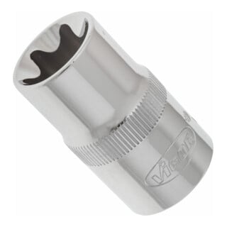 VIGOR Innenvierkant Antrieb 12,5 = 1/2 Zoll TX Steckschlüssel-Einsatz Außen TX Profil V2196 Vierkant hohl 12,5 mm (1/2 Zoll) Außen TX Profil E 18 Gesamtlänge: 38.2 mm