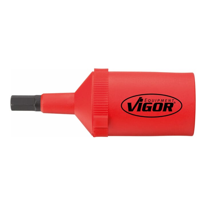 VIGOR Innenvierkant Antrieb 12,5 = 1/2 Zoll VDE-Schraubendreher-Einsatz Innensechskant-Profil V3344 Vierkant hohl 12,5 mm (1/2 Zoll) Innen-Sechskant Profil 6 Gesamtlänge: 78 mm