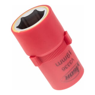 VIGOR Innenvierkant Antrieb 12,5 = 1/2 Zoll VDE-Steckschlüssel-Einsatz Außensechskant-Profil V3336 Vierkant hohl 12,5 mm (1/2 Zoll) Außen-Sechskant Profil 19 Gesamtlänge: 55 mm