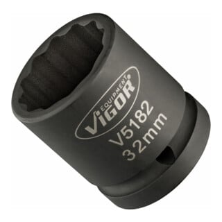 VIGOR Innenvierkant Antrieb 20 = 3/4 Zoll Kraft-Steckschlüssel-Einsatz V5182 Vierkant hohl 20 mm (3/4 Zoll) Außen-Doppel-Sechskant Profil 32 Gesamtlänge: 50 mm