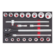 VIGOR Innenvierkant Antrieb 20 = 3/4 Zoll Steckschlüssel-Satz V2318 Vierkant hohl 20 mm (3/4 Zoll) Außen-Sechskant Profil - Anzahl Werkzeuge: 21-5