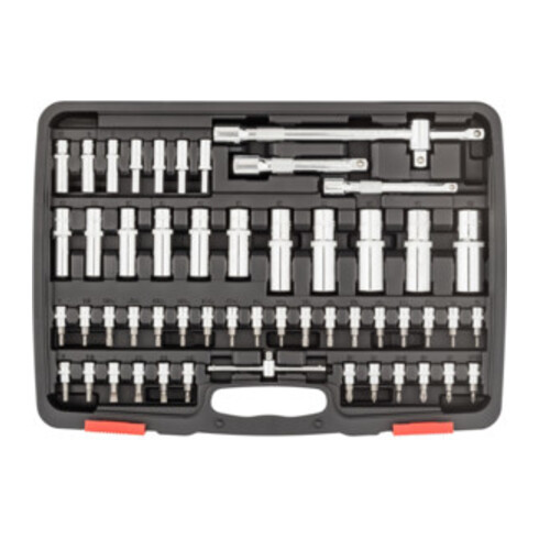 VIGOR Innenvierkant Antrieb 6,3 = 1/4 Zoll Innenvierkant Antrieb 10 = 3/8 Zoll Innenvierkant Antrieb 12,5 = 1/2 Zoll Steckschlüssel-Satz V2461 Vierkant hohl 6,3 mm (1/4 Zoll), Vierkant hohl 10 mm (3/8 Zoll), Vi