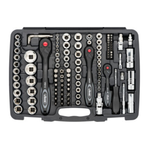 VIGOR Innenvierkant Antrieb 6,3 = 1/4 Zoll Innenvierkant Antrieb 10 = 3/8 Zoll Innenvierkant Antrieb 12,5 = 1/2 Zoll Steckschlüssel-Satz V2461 Vierkant hohl 6,3 mm (1/4 Zoll), Vierkant hohl 10 mm (3/8 Zoll), Vi