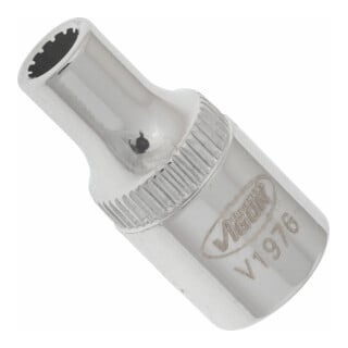 VIGOR Innenvierkant Antrieb 6,3 = 1/4 Zoll Multiprofil-Steckschlüssel-Einsatz Multiprofil V1976 Vierkant hohl 6,3 mm (1/4 Zoll) 4 Gesamtlänge: 25 mm