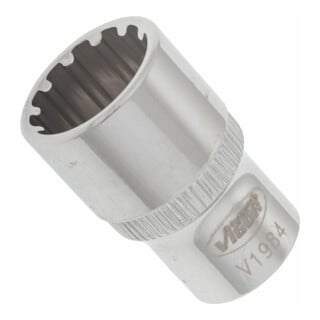VIGOR Innenvierkant Antrieb 6,3 = 1/4 Zoll Multiprofil-Steckschlüssel-Einsatz Multiprofil V1984 Vierkant hohl 6,3 mm (1/4 Zoll) 11 Gesamtlänge: 25 mm