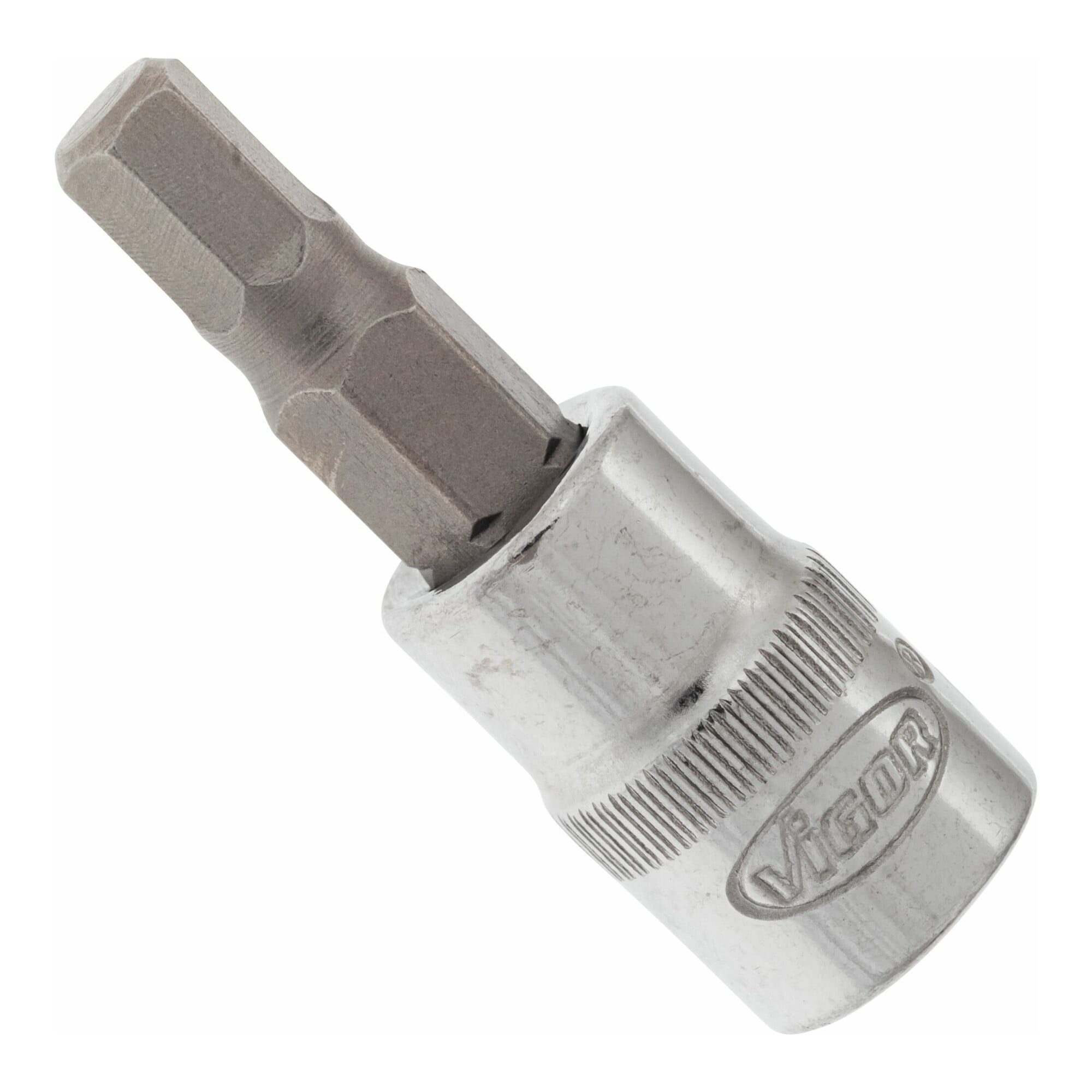 VIGOR Innenvierkant Antrieb 6,3 = 1/4 Zoll Schraubendreher-Einsatz Innensechskant-Profil V2432N ∙ Vierkant hohl 6,3 mm (1/4 Zoll) ∙ Innen-Sechskant Pr