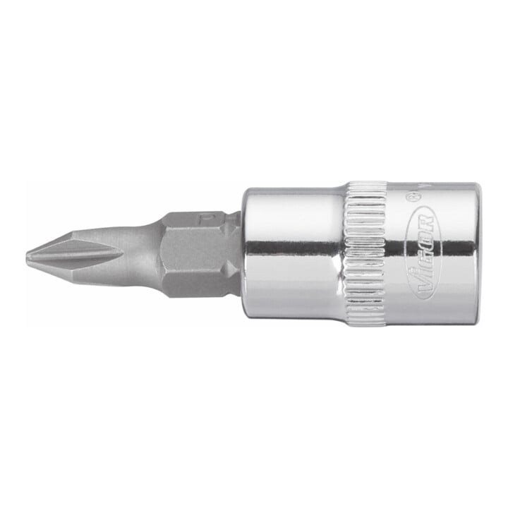 VIGOR Innenvierkant Antrieb 6,3 = 1/4 Zoll Schraubendreher-Einsatz Kreuzschlitz-Profil (PH) V2436N ∙ Vierkant hohl 6,3 mm (1/4 Zoll) ∙ Kreuzschlitz Profil PH ∙ PH 1 ∙ Gesamtlänge: 38 mm