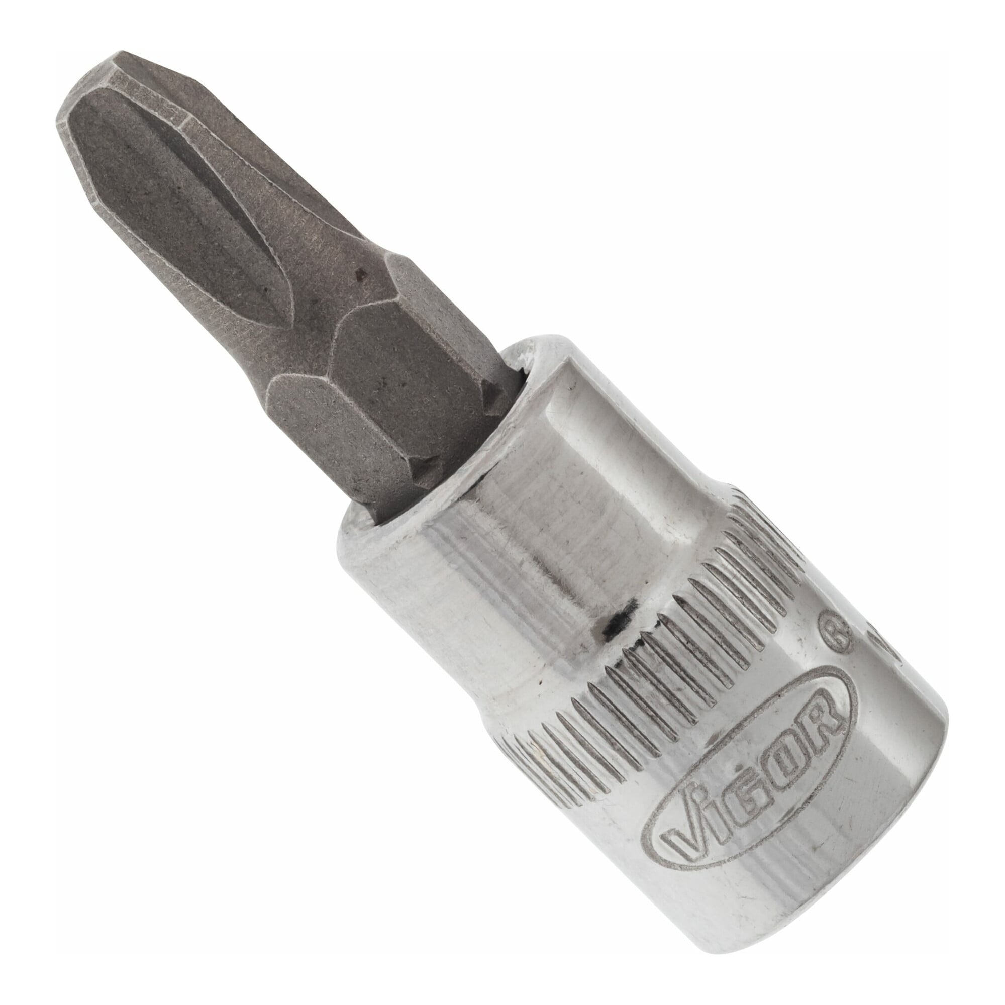 VIGOR Innenvierkant Antrieb 6,3 = 1/4 Zoll Schraubendreher-Einsatz Kreuzschlitz-Profil (PH) V2438N ∙ Vierkant hohl 6,3 mm (1/4 Zoll) ∙ Kreuzschlitz Pr