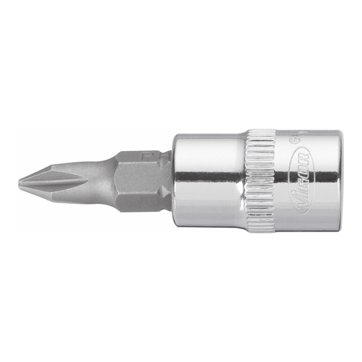 VIGOR Innenvierkant Antrieb 6,3 = 1/4 Zoll Schraubendreher-Einsatz Kreuzschlitz-Profil (PH) V2438N ∙ Vierkant hohl 6,3 mm (1/4 Zoll) ∙ Kreuzschlitz Profil PH ∙ PH 3 ∙ Gesamtlänge: 38 mm