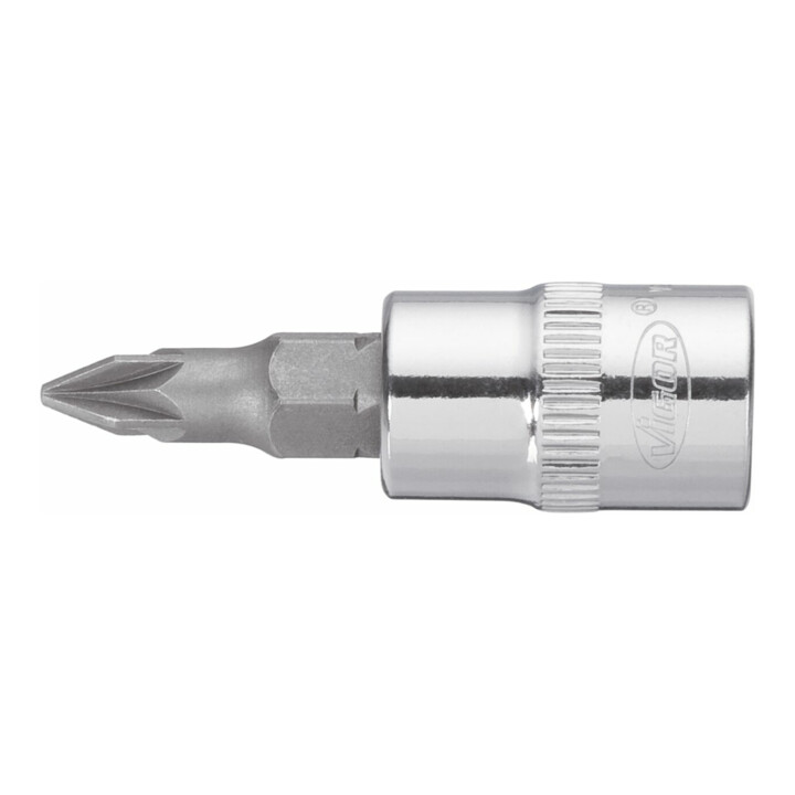 VIGOR Innenvierkant Antrieb 6,3 = 1/4 Zoll Schraubendreher-Einsatz Pozidriv-Profil (PZ) V2439N ∙ Vierkant hohl 6,3 mm (1/4 Zoll) ∙ Pozidriv Profil PZ ∙ PZ 1 ∙ Gesamtlänge: 38 mm