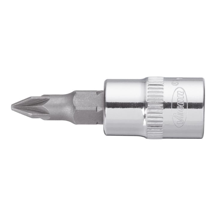 VIGOR Innenvierkant Antrieb 6,3 = 1/4 Zoll Schraubendreher-Einsatz Pozidriv-Profil (PZ) V2441 Vierkant hohl 6,3 mm (1/4 Zoll) Pozidriv Profil PZ PZ 3 Gesamtlänge: 38 mm