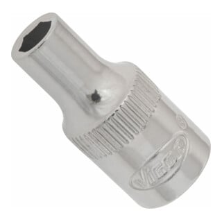 VIGOR Innenvierkant Antrieb 6,3 = 1/4 Zoll Steckschlüssel-Einsatz Außensechskant-Profil V2415N ∙ Vierkant hohl 6,3 mm (1/4 Zoll) ∙ Außen-Sechskant Profil ∙ 4,5 ∙ Gesamtlänge: 25 mm