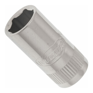 VIGOR Innenvierkant Antrieb 6,3 = 1/4 Zoll Steckschlüssel-Einsatz Außensechskant-Profil V2420N ∙ Vierkant hohl 6,3 mm (1/4 Zoll) ∙ Außen-Sechskant Profil ∙ 8 ∙ Gesamtlänge: 25 mm