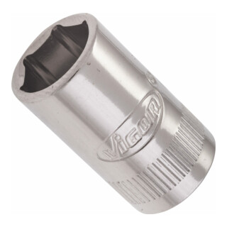 VIGOR Innenvierkant Antrieb 6,3 = 1/4 Zoll Steckschlüssel-Einsatz Außensechskant-Profil V2422N ∙ Vierkant hohl 6,3 mm (1/4 Zoll) ∙ Außen-Sechskant Profil ∙ 10 ∙ Gesamtlänge: 25 mm