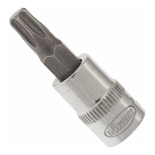 VIGOR Innenvierkant Antrieb 6,3 = 1/4 Zoll TX Schraubendreher-Einsatz Innen TX Profil V2446N ∙ Vierkant hohl 6,3 mm (1/4 Zoll) ∙ Innen TX Profil ∙ T 30 ∙ Gesamtlänge: 38 mm