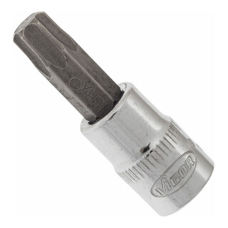 VIGOR Innenvierkant Antrieb 6,3 = 1/4 Zoll TX Schraubendreher-Einsatz Innen TX Profil V2447N ∙ Vierkant hohl 6,3 mm (1/4 Zoll) ∙ Innen TX Profil ∙ T 40 ∙ Gesamtlänge: 38 mm