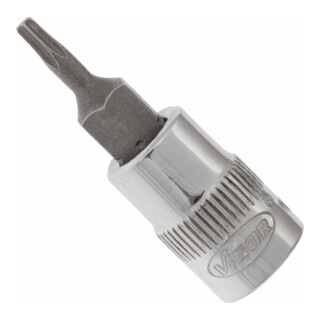 VIGOR Innenvierkant Antrieb 6,3 = 1/4 Zoll TX Schraubendreher-Einsatz Innen TX Profil V2595N ∙ Vierkant hohl 6,3 mm (1/4 Zoll) ∙ Innen TX Profil ∙ T 9 ∙ Gesamtlänge: 38 mm
