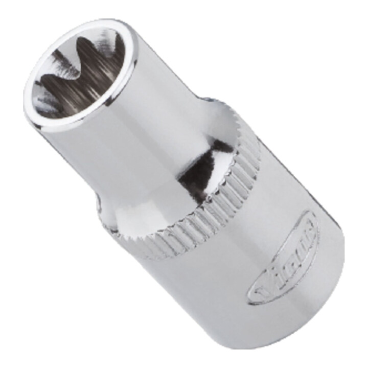 VIGOR Innenvierkant Antrieb 6,3 = 1/4 Zoll TX Steckschlüssel-Einsatz Außen TX Profil V2186 Vierkant hohl 6,3 mm (1/4 Zoll) Außen TX Profil E5 Gesamtlänge: 24.8 mm