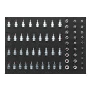 VIGOR Insert en mousse souple 1/1 pour douilles E-TX, TX, XZN, hexagonales intérieures et Ribe V2837, 64 outils