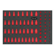 VIGOR Insert en mousse souple 1/1, set d’embouts pour clés à douille, vide V2838
