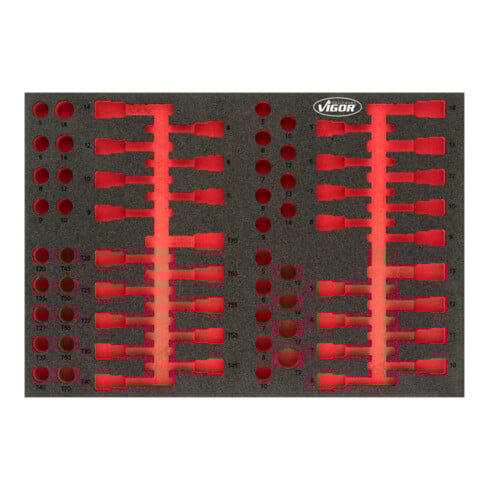 VIGOR Insert en mousse souple, vide V4752