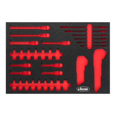 VIGOR Insert en mousse souple, vide V5173-L