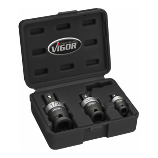 VIGOR Jeu d’articulations puissantes V5505 Carré creux 6,3 mm (1/4 pouce), carré creux 10 mm (3/8 pouce), carré creux 12,5 mm (1/2 pouce), carré plein 6,3 mm (1/4 pouce), carré plein 10 mm (3/8 pouce)