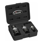 VIGOR Jeu d’articulations puissantes V5505 Carré creux 6,3 mm (1/4 pouce), carré creux 10 mm (3/8 pouce), carré creux 12,5 mm (1/2 pouce), carré plein 6,3 mm (1/4 pouce), carré plein 10 mm (3/8 pouce)