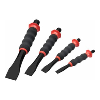 VIGOR Jeu de burins plats V6220/4 4 x 4