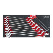 VIGOR Jeu de clés à anneau doubles V6722 profil hexagonal extérieur double 6 x 7 – 25 x 28 mm, 11 pièces