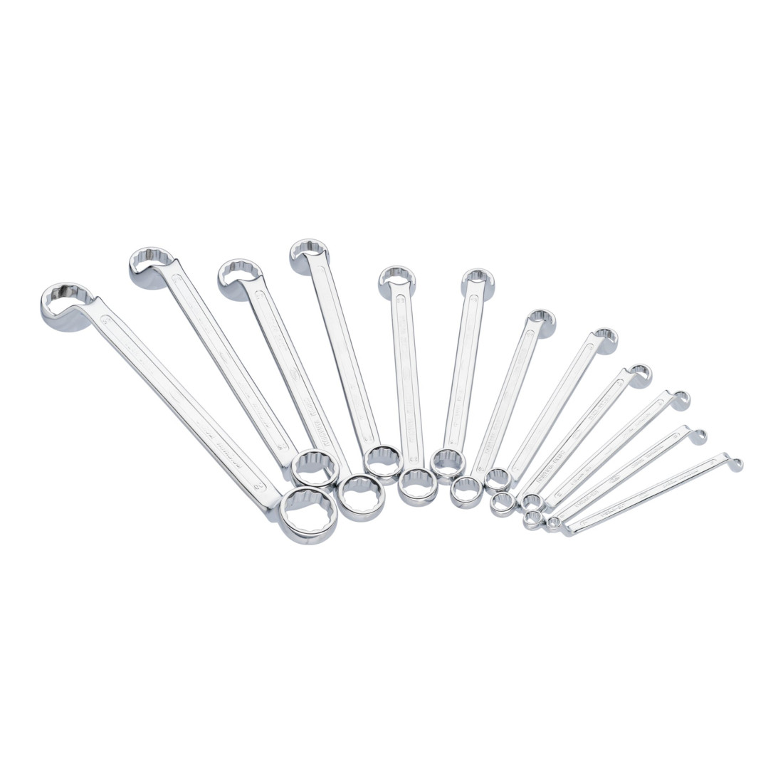 VIGOR Jeu de clés à anneaux doubles V1524N Profil double hexagonal extérieur 6 x 7 – 30 x 32 mm, 12 pièces