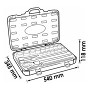 VIGOR Jeu de clés à douille 3/4" V2318N, carré creux 20 mm, 21 outils-2