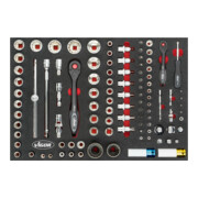 VIGOR Jeu de clés à douille avec carré d’entraînement 6,3 mm = 1/4" et 12,5 mm = 1/2" V4587, 102 pièces pour VW et AUDI-1