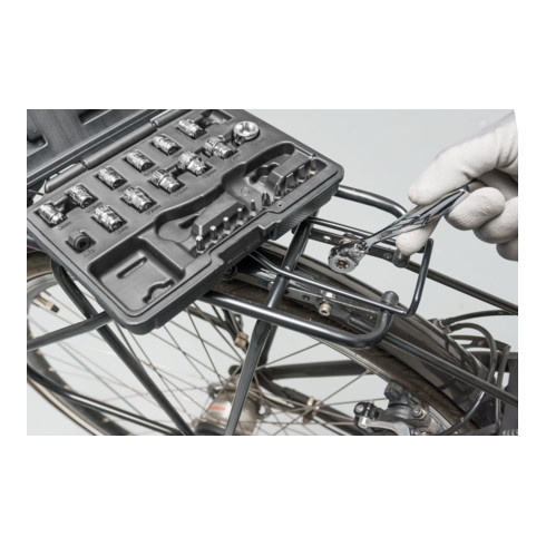 VIGOR Jeu de clés à douille extra-plat V5202 carré creux 6,3 mm (1/4 pouce) 4 – 14 mm, 25 pièces