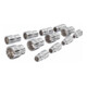 VIGOR Jeu de clés à douille multiprofil 6,3 mm (1/4") carré creux - 12 pièces, L 25 mm-1