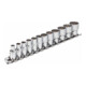 VIGOR Jeu de clés à douille multiprofil 6,3 mm (1/4") carré creux - 12 pièces, L 25 mm