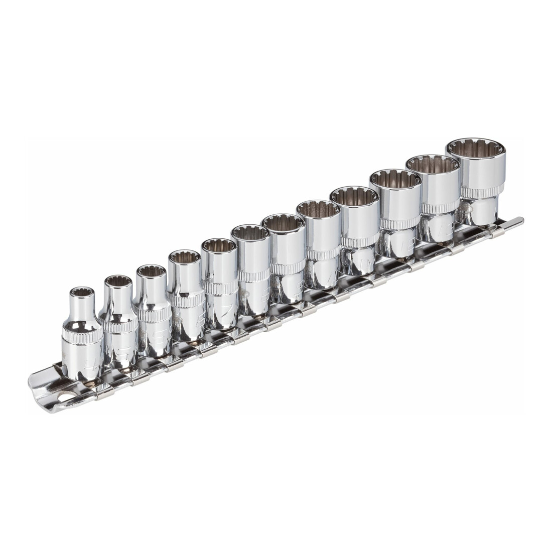 VIGOR Jeu de clés à douille multiprofil 6,3 mm (1/4") carré creux - 12 pièces, L 25 mm