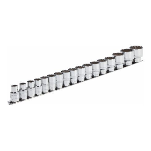 VIGOR Jeu de clés à douille Multiprofil à carré creux 12,5 mm (1/2") - 17 pièces V1898