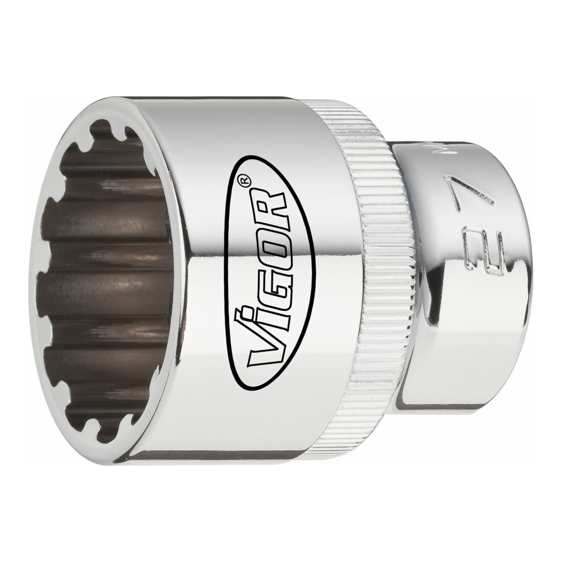 VIGOR Jeu de clés à douille Multiprofil à carré creux 12,5 mm (1/2") - 17 pièces V1898