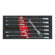 VIGOR Jeu de clés mixtes à cliquet articulé V5077, 12 pièces