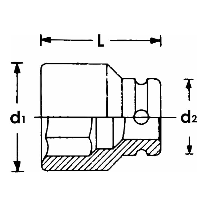 VIGOR Jeu de douilles à carré creux 20 mm (3/4") 4 pièces, profil double hexagonal extérieur
