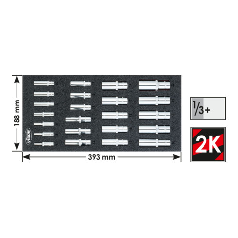 VIGOR Jeu d'embouts de clé à douille long V4977, 23 pièces