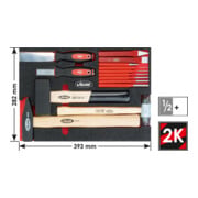VIGOR Jeu de marteau et burin V5085, 14 outils-3