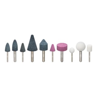 VIGOR Jeu de pierres à aiguiser V6906-10, 10 pièces