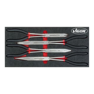 VIGOR Jeu de pinces à double articulation V4995, 4 pièces