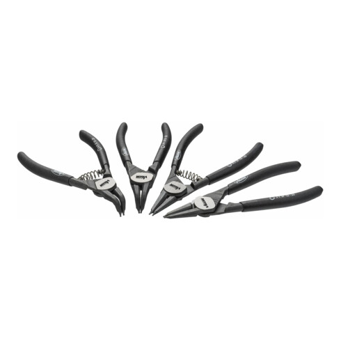 VIGOR Jeu de pinces pour anneaux de sécurité, 140 mm V4441, 4 outils